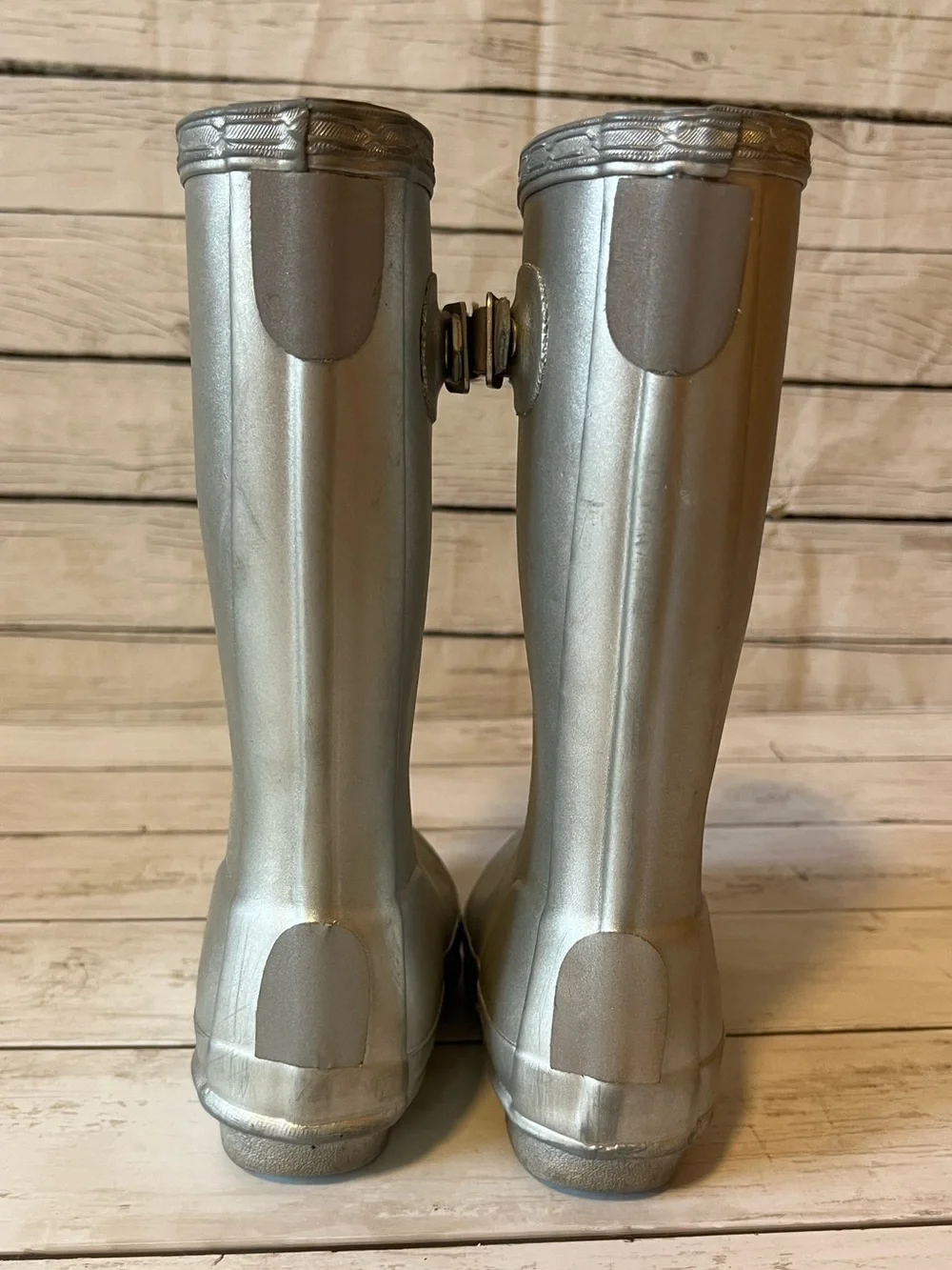 Toddler Girl’s Silver Hunter Boots Size 11